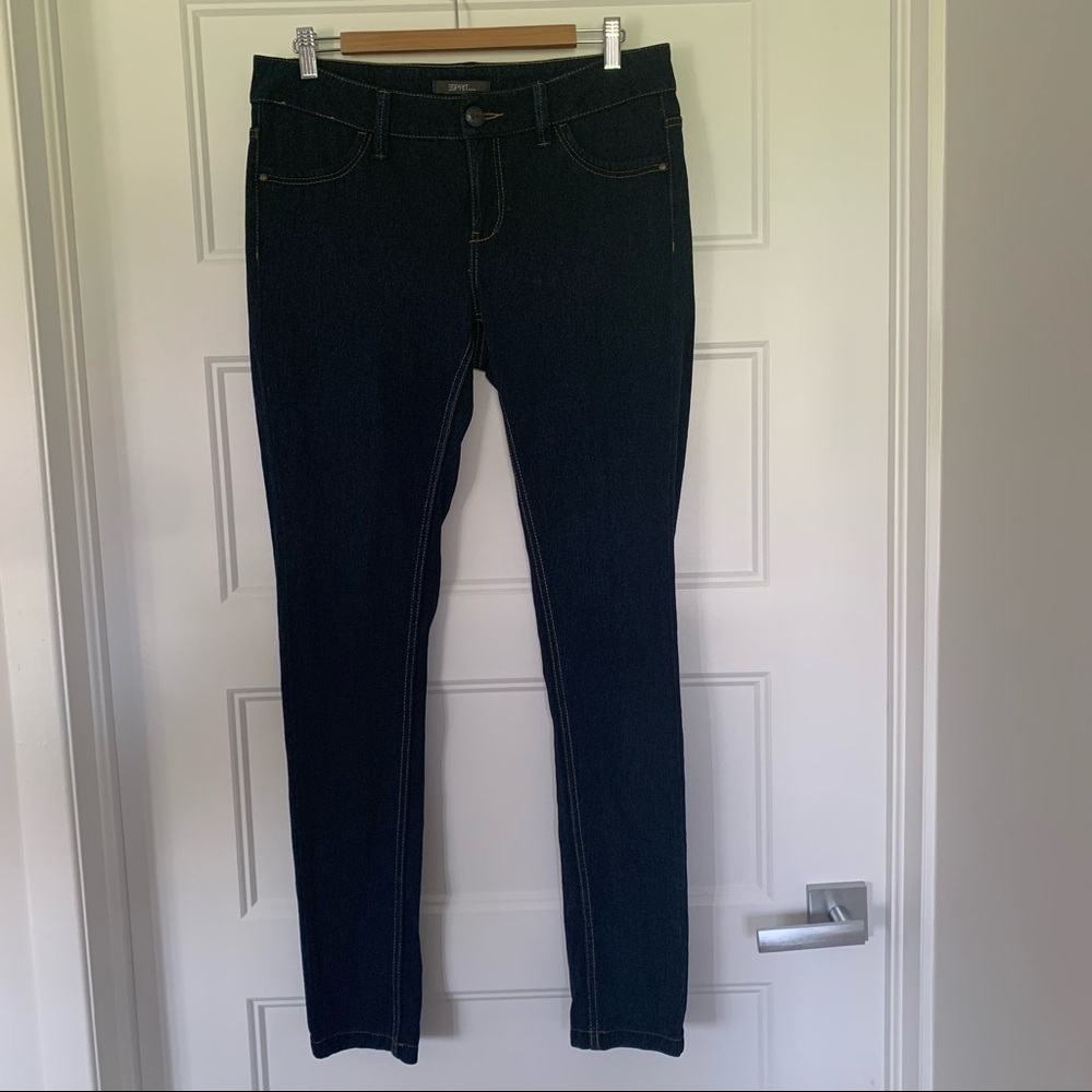 Esprit - Stretch Skinny Leg Dark Denim Pants - Size 10
